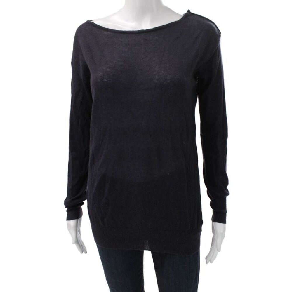 Pierre Balmain Women Pullover Blue Boat Neck Long Sleeve Polyamide Size 40